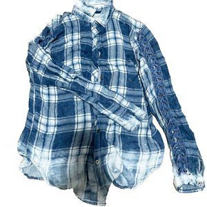 Vintage Havana Blue and White Flannel